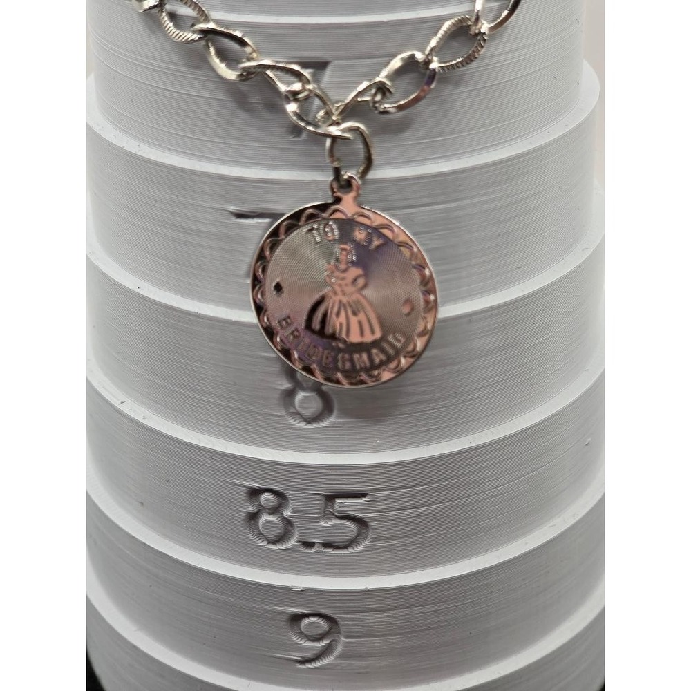 VTG Spencer Co Sterling Silver To My Bridesmaid Charm Bracelet Signed Hallmarked